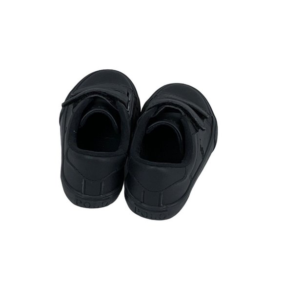 Polo Ralph Lauren Boys Toddler Hook and Loop Sneakers Shoes Size 7.0 All Black - Picture 3 of 6